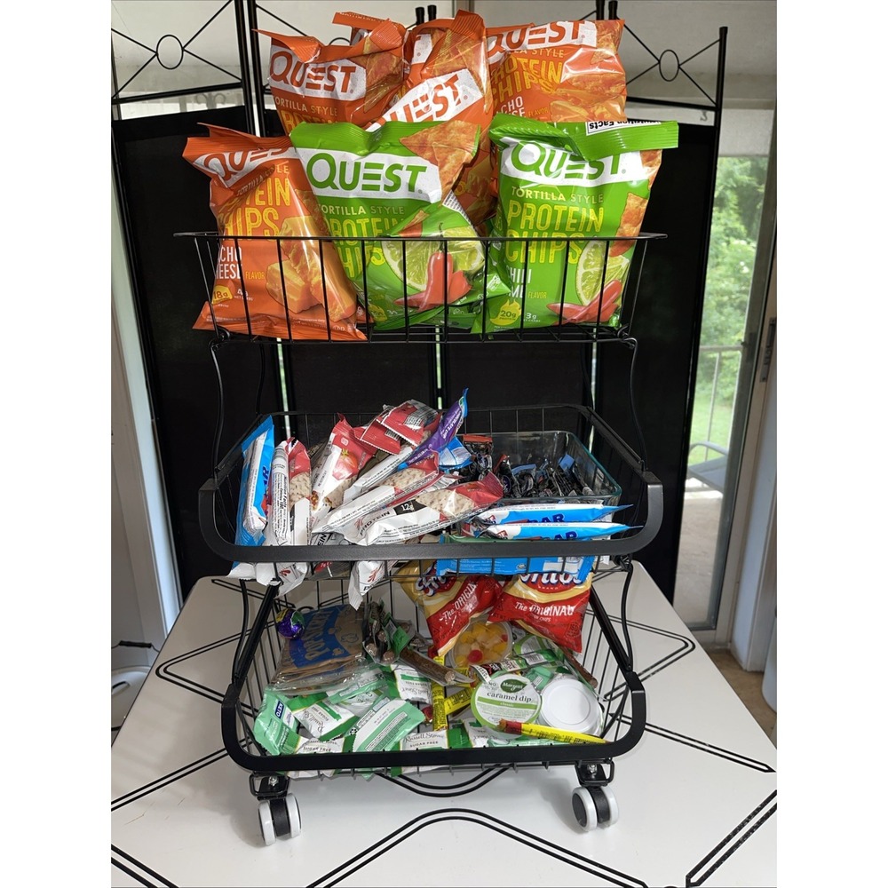 Storage Baskets 3 Tier Metal w/ Wheels‎ or Suction Feet for Home, Office, Dorm